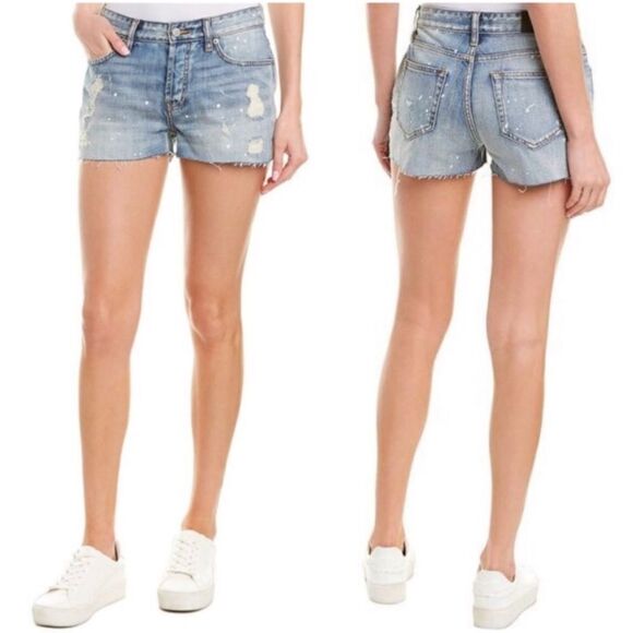 Rails Austin Blue Distressed Paint Splatter Denim Short Festival Concert Boho - Picture 5 of 16